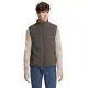 Bodywarmer softshell matelassé unisexe anthracite porté, col montant doublé polaire et poche poitrine zippée