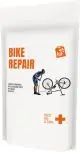 Kit de réparation vélo publicitaire en pochette blanche Bike Repair avec cycliste illustré