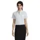 Chemise femme personnalisée Escape blanche en popeline, manches courtes, col pointu et poche poitrine