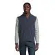 Bodywarmer softshell homme RACE BW MEN bleu marine zippé à col montant, porté sur un sweat gris clair