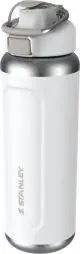 Bouteille isotherme Stanley Classic Wellspring blanche en inox recyclé, bague acier brossé et fermoir métal