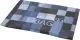 Bouillotte sèche personnalisée aux graines de moutarde imprimée d'un patchwork façon jean bleu et noir