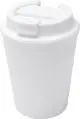 Gobelet réutilisable Newport blanc brillant à double paroi avec couvercle vissé et ouverture pour boire