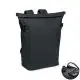 Sac à dos ordinateur personnalisé RIDE BACKPACK noir en PU hydrofuge avec rabat et compartiment 15 pouces