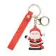 Porte-clés Père Noël personnalisé en PVC en relief avec sangle rouge, anneau et mousqueton en alliage de zinc doré