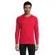 T-shirt sport manches longues personnalisé SPORTY LSL MEN rouge en polyester mesh porté de face par un homme