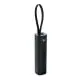 Batterie externe POWERTUBE noire en aluminium recyclé avec câble USB-C intégré en boucle et écran de charge