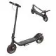 Trottinette électrique personnalisée Prixton noire à jantes rouges, vue dépliée et pliée avec guidon rabattu