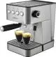 Machine à café expresso Prixton Verona inox personnalisée avec deux tasses sous le porte-filtre et buse vapeur