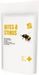 Kit premiers secours MyKit piqûres et morsures en pochette papier blanche, abeille illustrée et titres jaunes
