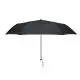 Parapluie pliant ultra léger noir ouvert, toile en pongée 30D et baleines en fibre de carbone, vue de côté
