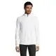 Sweat zippé homme personnalisable blanc en molleton à col montant porté de face avec manches raglan