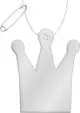 Pendentif réfléchissant couronne en TPU blanc à trois pointes avec cordon et épingle, goodies de visibilité