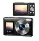 Appareil photo compact personnalisé Prixton Horizon DC915 noir vu de face et de dos avec ses deux écrans