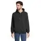 Homme portant le sweat à capuche zippé CALIPSO noir avec zip métal et poche kangourou, vue de face