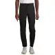 Pantalon de costume homme personnalisé noir GERMAIN MEN porté de face, taille élastiquée à cordon et bas resserré