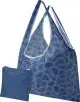 Sac de courses réutilisable personnalisé Etta bleu à motif tacheté sublimé avec sa pochette de rangement