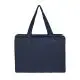Sac week-end personnalisé FELIX bleu marine en coton recyclé avec fermeture zippée et anses, vue de face