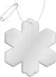 Attache réfléchissante flocon de neige en PVC blanc à six branches avec cordon et épingle, goodies d'hiver personnalisé