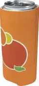 Porte-canette isotherme personnalisé Adia 500 ml sur une canette, décor sublimé orange aux agrumes et feuille verte