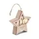 Étoile décorative LED en bois personnalisable STARLIGHT allumée avec logo gravé et cordon en jute à suspendre