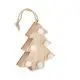 Arbre déco LED en bois de peuplier personnalisable en forme de sapin avec 6 ampoules blanches et cordon en jute