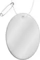 Attache réfléchissante ovale personnalisable blanche en PVC avec cordon et épingle de sûreté RFX H-16