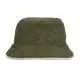Bob personnalisé réversible en velours côtelé vert army avec bordure intérieure en sherpa beige visible