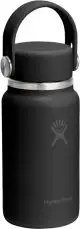 Bouteille isotherme publicitaire Hydro Flask Micro Hydro 200 ml noir mat avec bouchon à poignée souple et bague inox