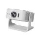 Vidéoprojecteur personnalisé Prixton Renoir blanc sur pied en arceau, objectif central et grille d'aération latérale