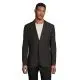 Veste de costume personnalisée MARIUS MEN noire portée par un homme, col tailleur et fermeture 2 boutons, vue de face