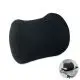 Coussin lombaire personnalisé noir en mousse à mémoire de forme, forme ergonomique et vue sur un siège