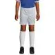 Short de sport enfant personnalisé SAN SIRO KIDS 2 blanc porté avec maillot bleu, chaussettes et crampons