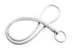 Lanyard personnalisé tubulaire blanc en plastique souple avec manchon de fermoir et anneau d'accroche argenté