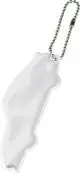 Pendentif réfléchissant publicitaire blanc en forme de voiture H-12 RFX suspendu à une chaînette à billes