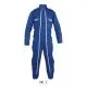 Combinaison de travail JUPITER PRO bleu vif à double zip blanc, col officier et poches poitrine, vue de face