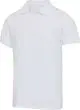 Polo bio personnalisé unisexe Beryl blanc en coton OCS et polyester recyclé, col polo et manches courtes
