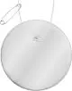 Attache réfléchissante personnalisée ronde blanche en PVC avec cordon blanc et épingle de sûreté