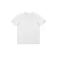T-shirt made in France personnalisé SACHA blanc en coton bio, vue de face avec petit détail tricolore en bas