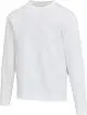Sweat col rond personnalisé unisexe Jasper blanc en coton bio et polyester recyclé, poignets côtelés, vue de face