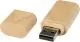 Clé USB en bois clair personnalisable, capuchon retiré laissant voir le connecteur USB-A noir