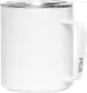 Tasse de camping isotherme MiiR 354 ml blanche mate avec anse siglée et couvercle clipsé anti-éclaboussures