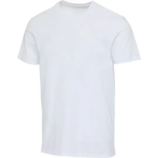 T-shirt bio personnalisé unisexe Azurite blanc à col rond et manches courtes en coton OCS, vue de face