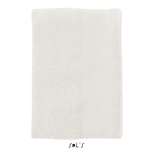 Serviette de bain personnalisable blanche en coton avec liteau lisse pour logo, SOL’S BAYSIDE 70