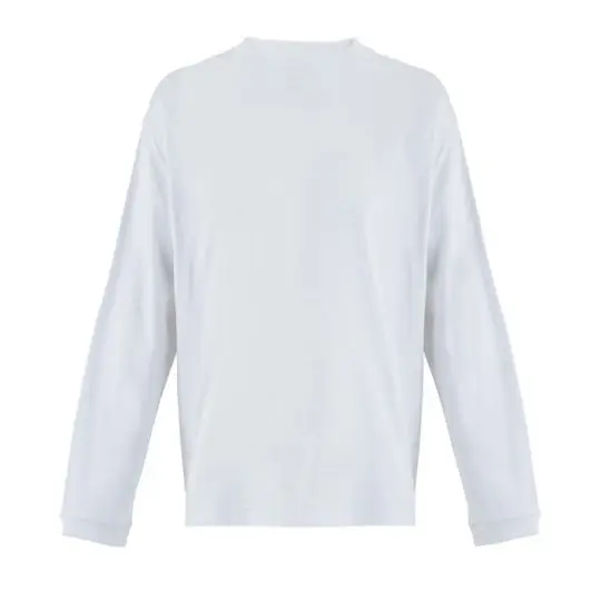 T-shirt manches longues personnalisé LEGACY LSL blanc, coupe oversize, épaules tombantes et poignets côtelés, vu de face