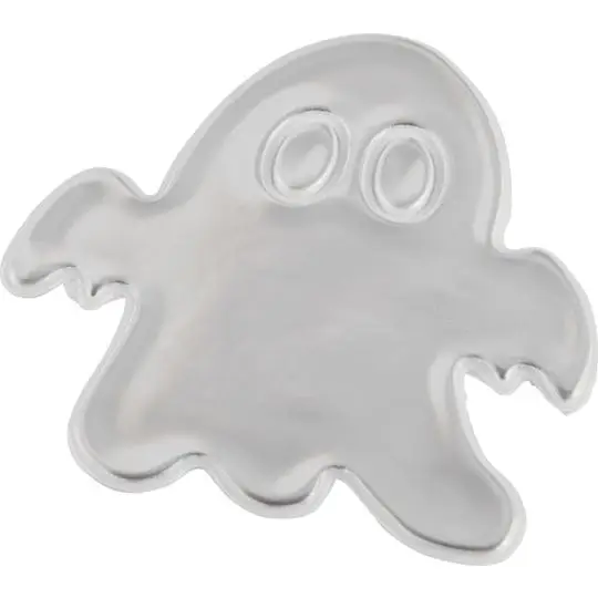 Autocollant réfléchissant personnalisé blanc en forme de fantôme aux deux yeux ronds en relief