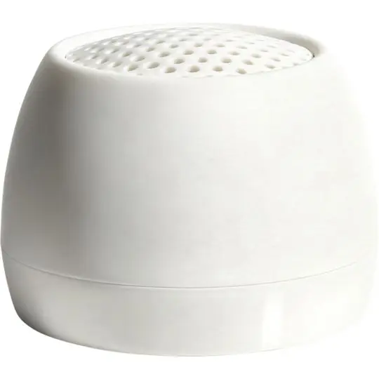 Enceinte personnalisable blanche Boompods Zero-Snap, coque mate et grille perforée sur le dessus