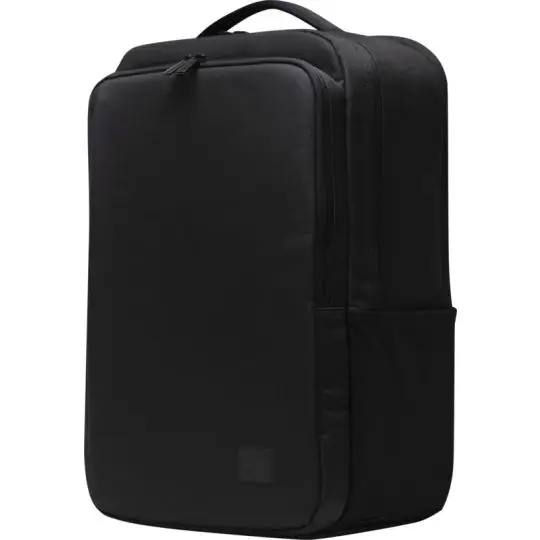 Sac à dos de voyage Herschel Kaslo Tech noir en polyester recyclé, compartiments zippés et poche latérale