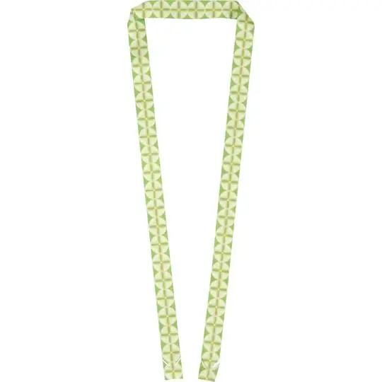 Lanyard RPET personnalisé KORD sublimé d’une mosaïque vert anis et olive aux deux extrémités encochées