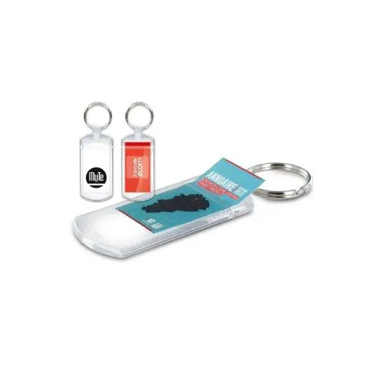 Porte Clé Transparent Personnalisable Porte-Etiquette (Anneau 25 MM)